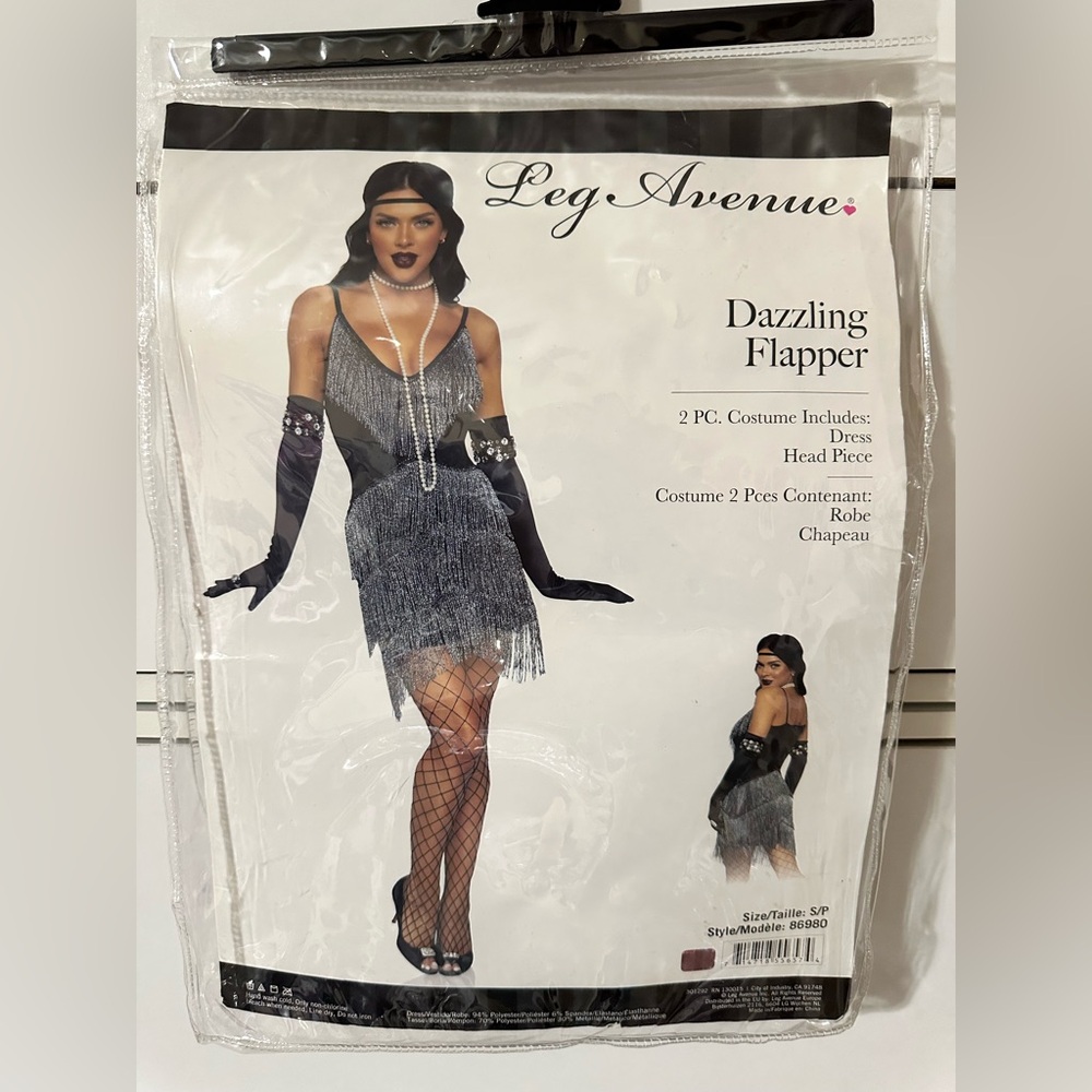 Leg Avenue Glamorous Flapper Costume - Black and Silver
